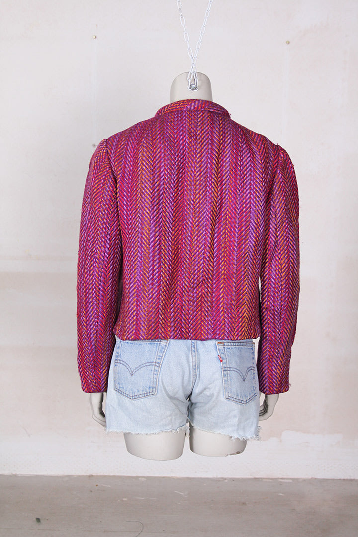Vintage roze boucle jasje jaren 60
