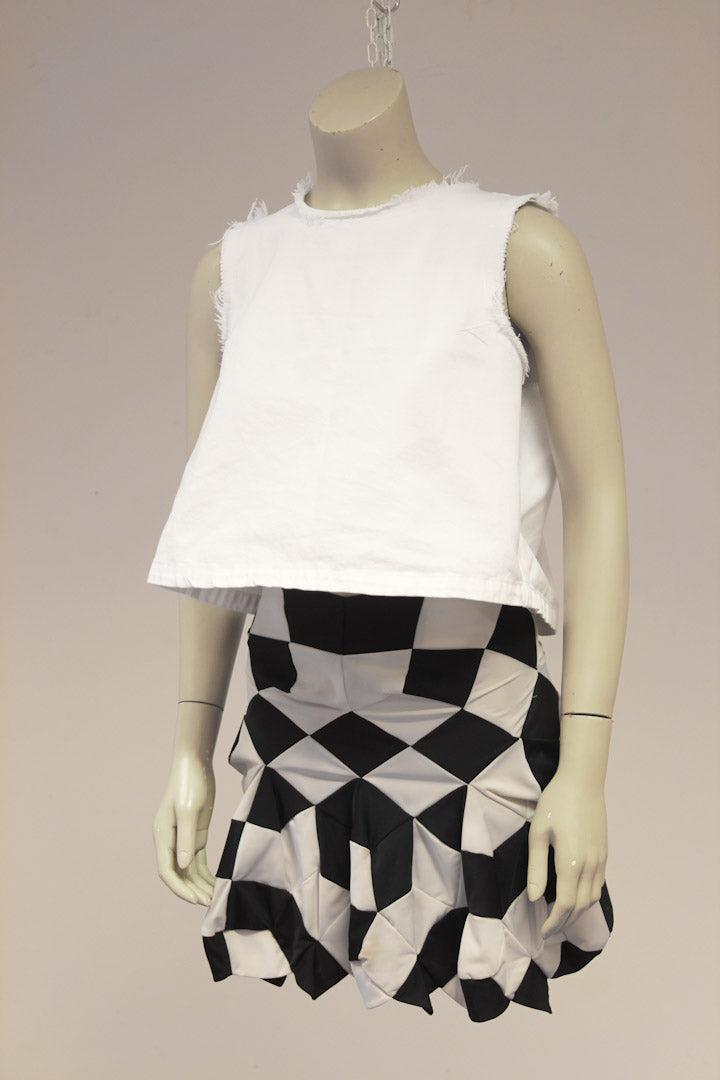 Junya Watanabe x Comme des garcons zwart/wit geblokte ballon rok