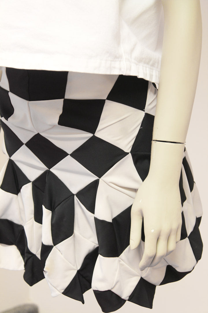 Junya Watanabe x Comme des garcons zwart/wit geblokte ballon rok