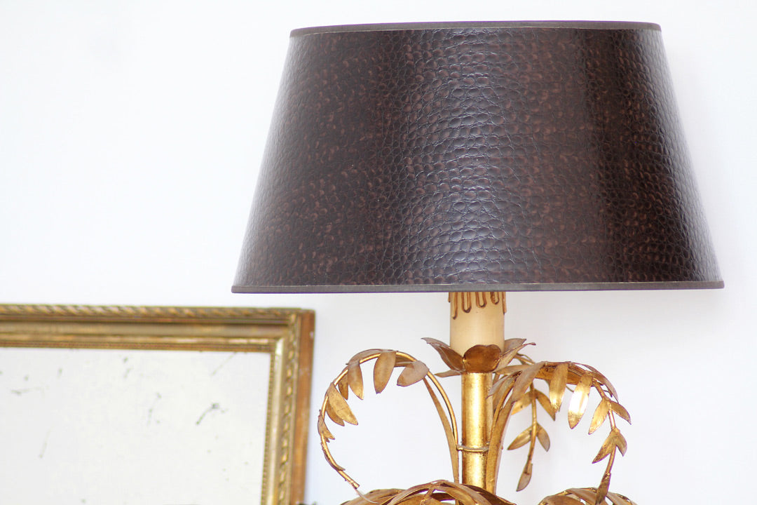 Vintage messing palmboom lamp jaren 70