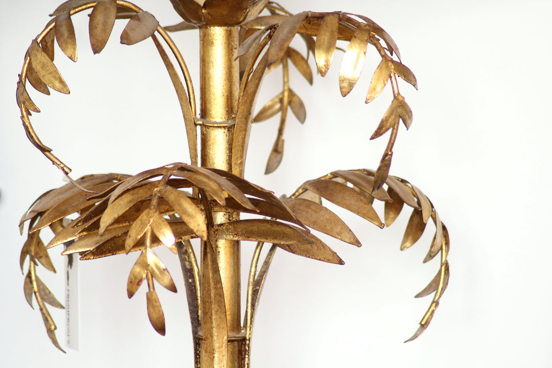 Vintage messing palmboom lamp jaren 70