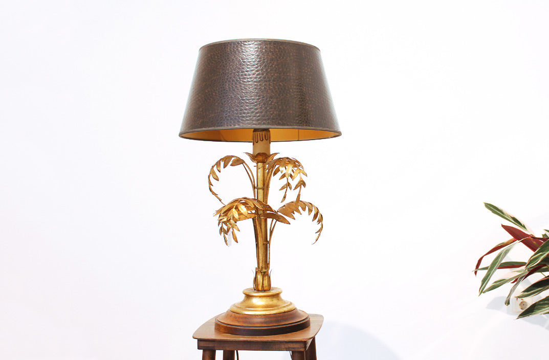 Vintage messing palmboom lamp jaren 70