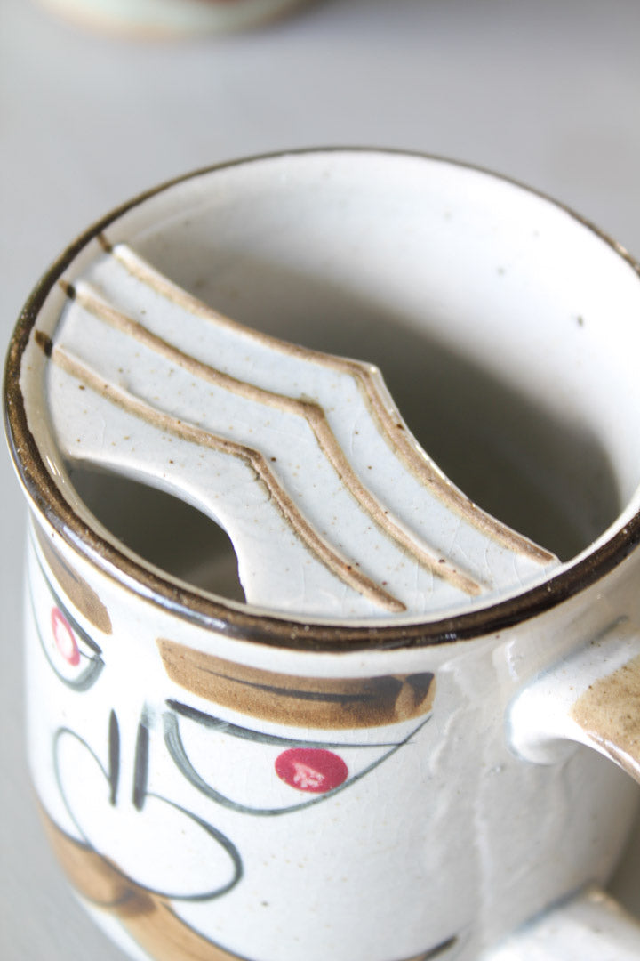 Mok met snor vintage jaren 70 met snorrenbeschermer