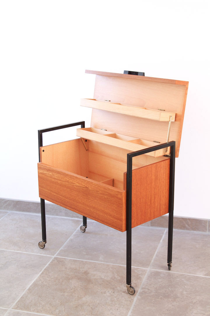 Vintage naaikastje trolley Dutch design