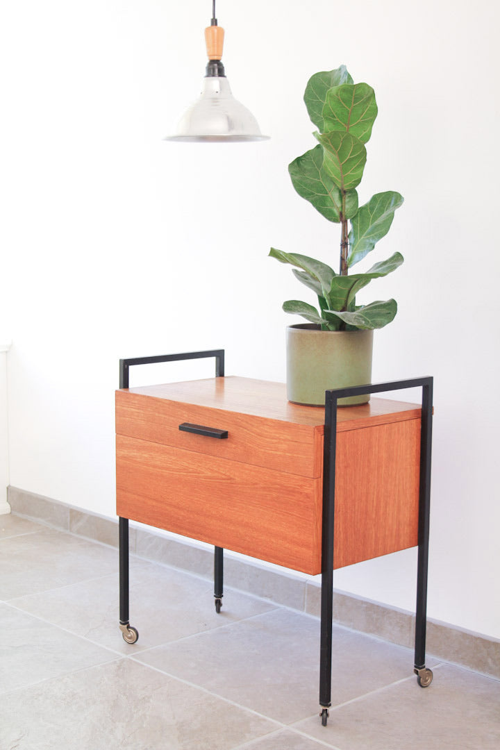 Vintage naaikastje trolley Dutch design