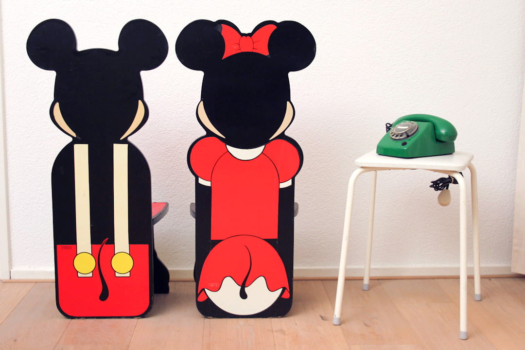 90s Mickey en Minnie Mouse stoelen