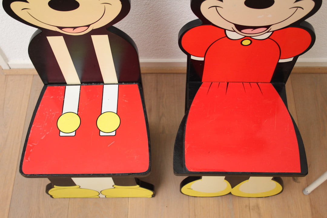 90s Mickey en Minnie Mouse stoelen