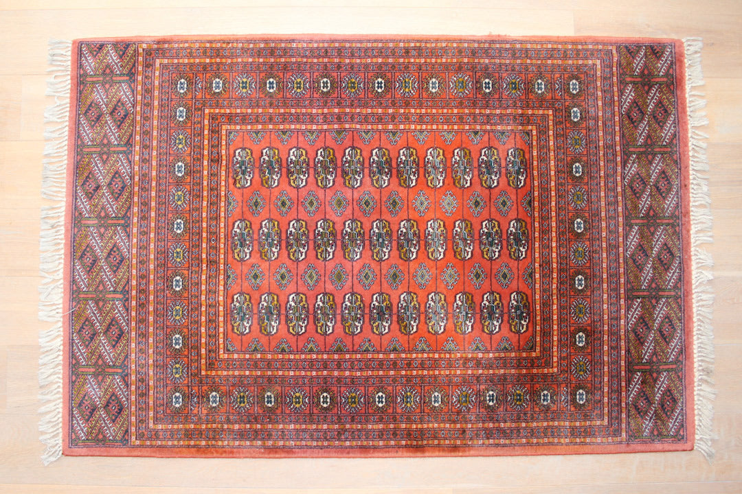 Vintage Bokhara Perzisch vloerkleed oranje / rood 173 x 115 cm