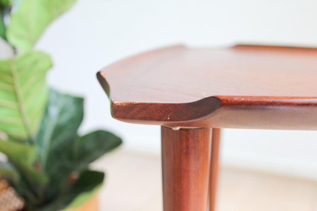 Vintage dienblad bijzettafel teak