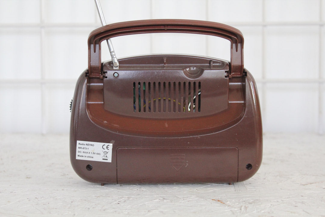 Bruin / creme draagbare Radialva retro fifties radio