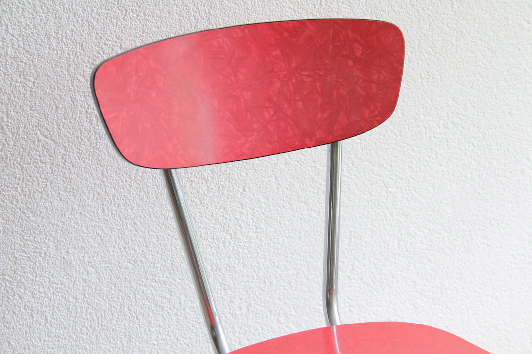Rood vintage formica stoeltje