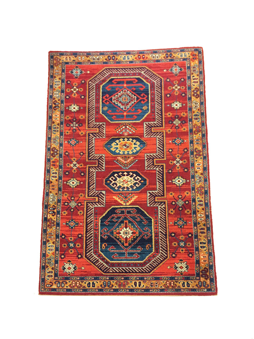 Rood vintage vloerkleed met Perzisch patroon 200x118,5cm