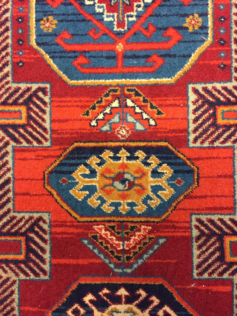 Rood vintage vloerkleed met Perzisch patroon 200x118,5cm