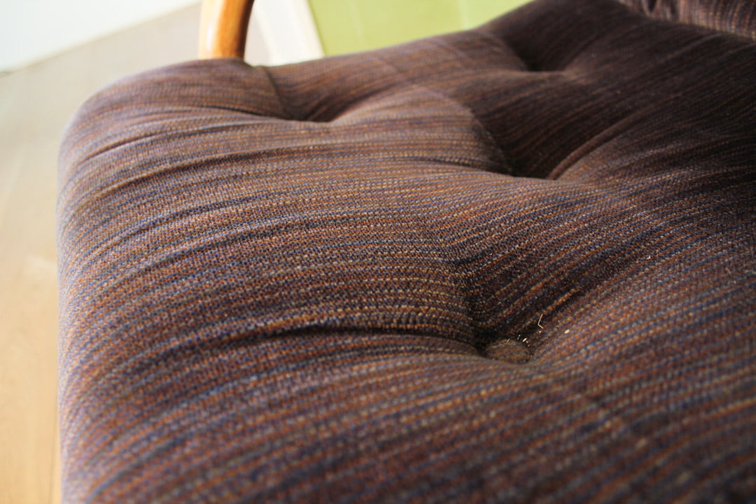 Vintage rotan bank jaren 70 velours