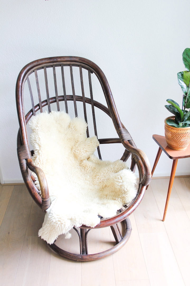 Vintage Rotan draaistoel