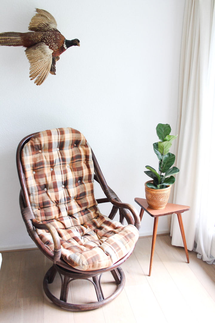 Vintage Rotan draaistoel