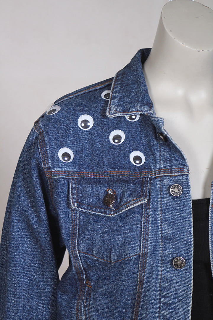 Googly eyes vintage spijkerjasje