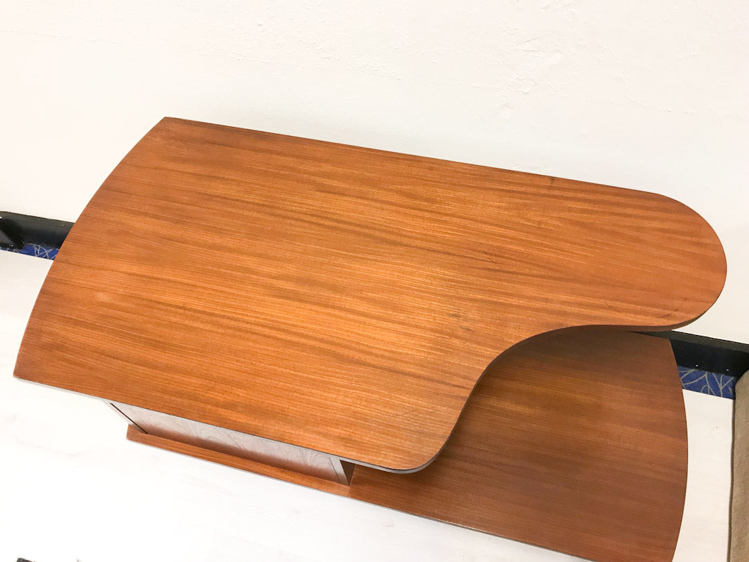 Vintage telefoonkastje / sidetable van teakhout fineer jaren 60