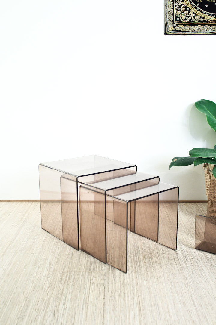 vintage transparante bruin mimiset plexiglas