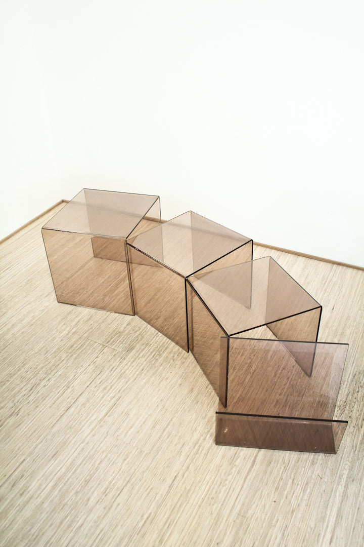 vintage transparante bruin mimiset plexiglas