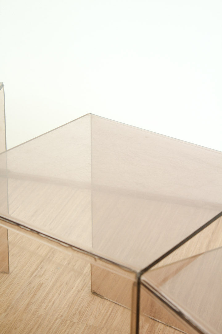vintage transparante bruin mimiset plexiglas