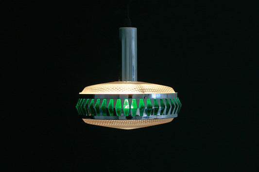 Vintage ufo lamp chroom groen