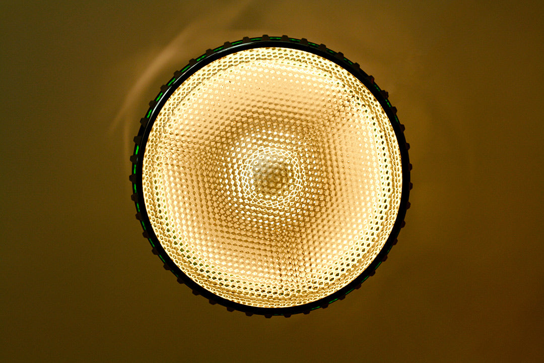 Vintage ufo lamp chroom groen