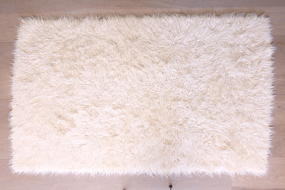 Vintage Flokati schapenvacht vloerkleed 160 x 97