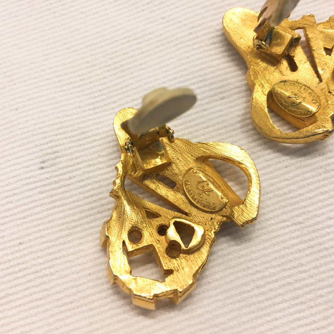 Christian Lacroix eighties clip-on oorbellen verguld