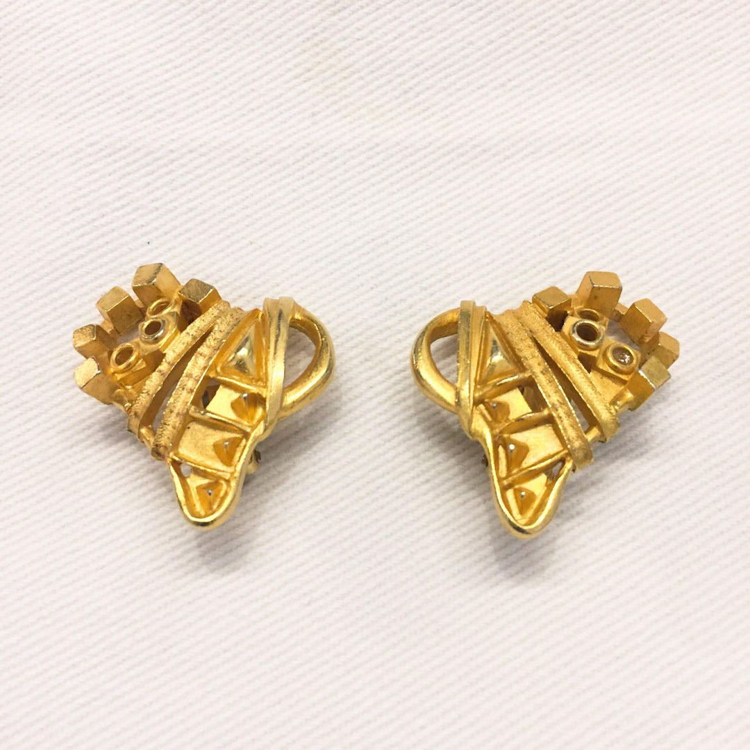 Christian Lacroix eighties clip-on oorbellen verguld