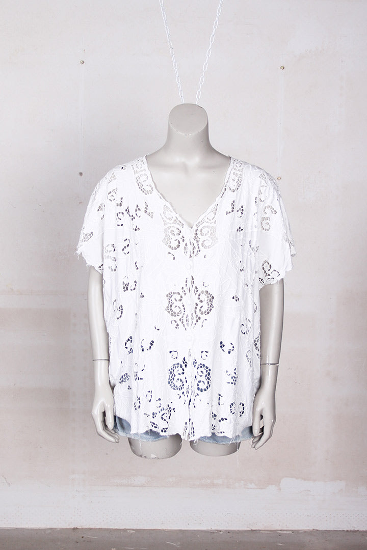 witte vintage kanten blouse
