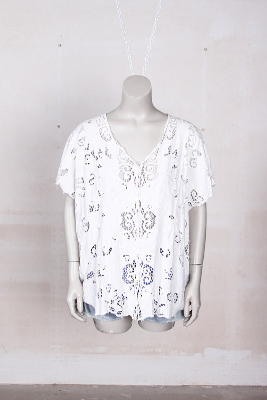 witte vintage kanten blouse