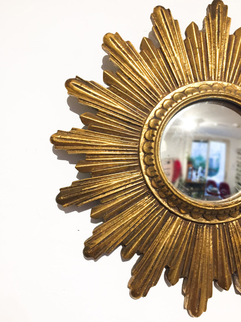 Vintage Butler's Eye gouden zonnespiegel