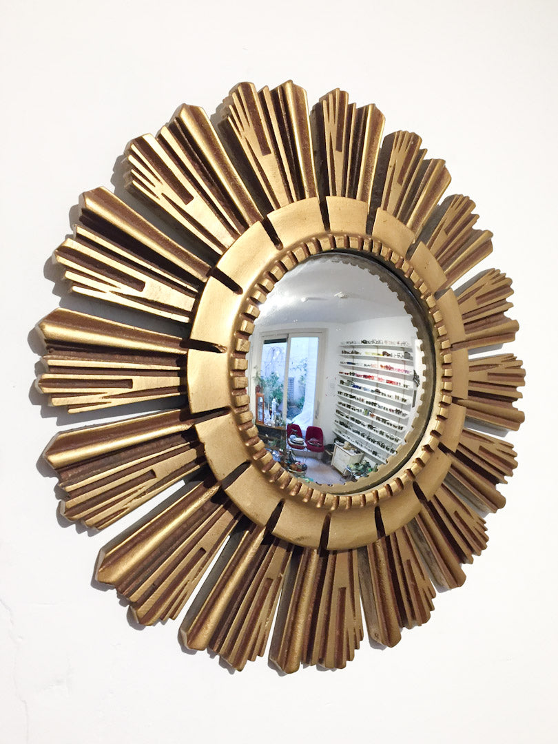 Vintage zonnespiegel gouden ronde Butler's Eye diameter 40 cm