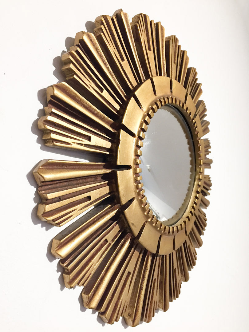 Vintage zonnespiegel gouden ronde Butler's Eye diameter 40 cm