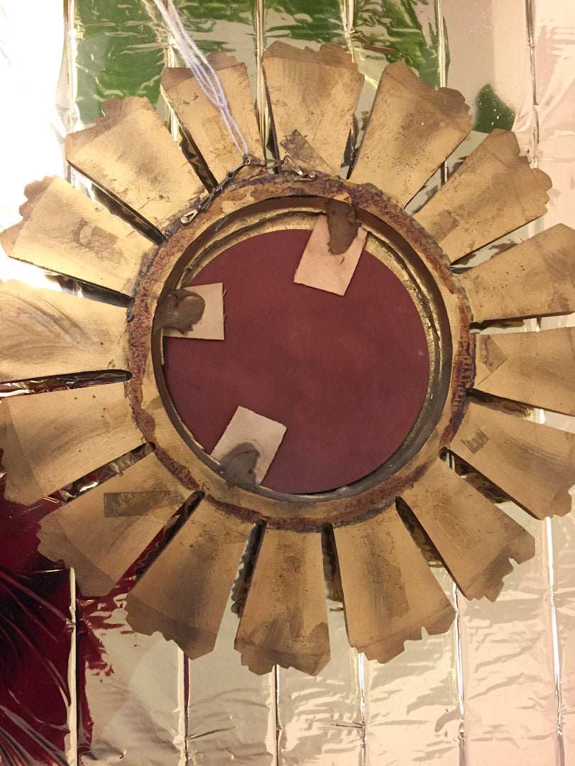 Vintage zonnespiegel gouden ronde Butler's Eye diameter 40 cm
