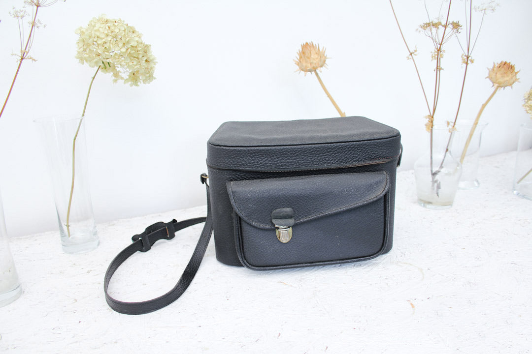 Vintage zwarte camera tas