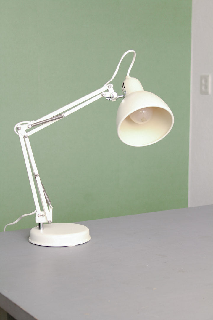 Retro bureaulamp wit / schaarlamp