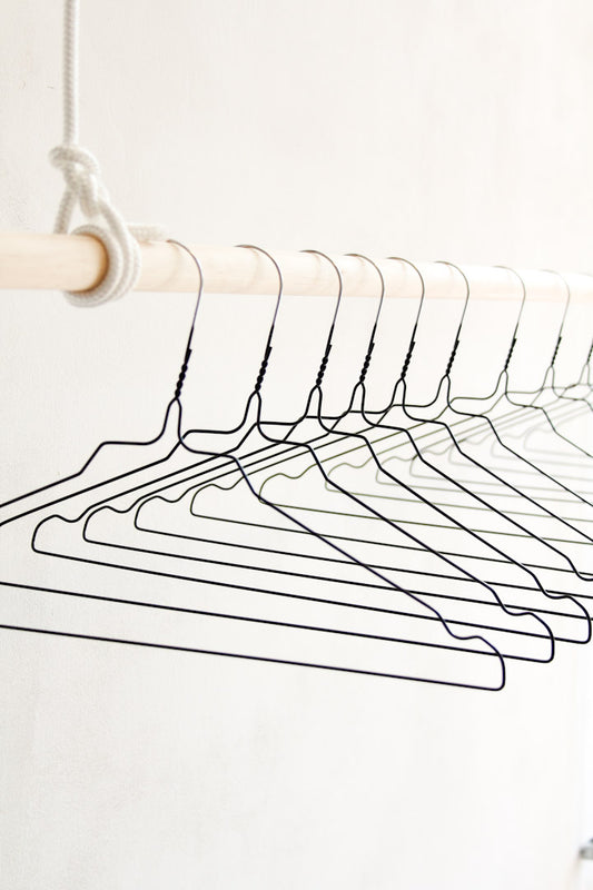 Set van 20 zwarte stomerijhangers / metalen kledinghangers