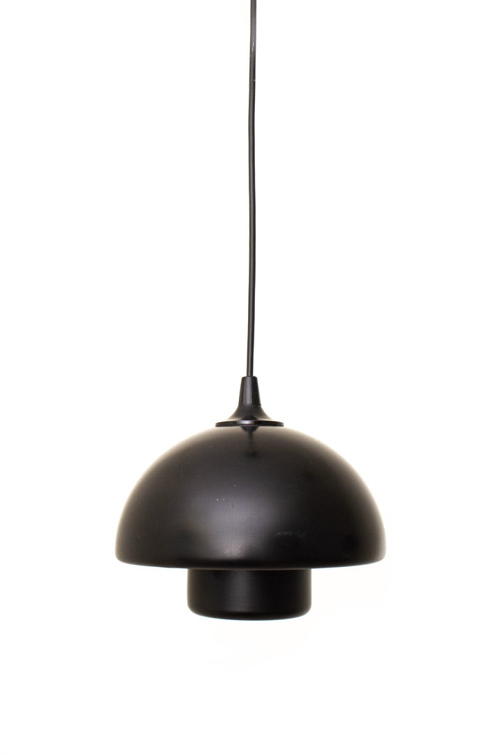 Set van 2 vintage mushroom hanglampen zwart