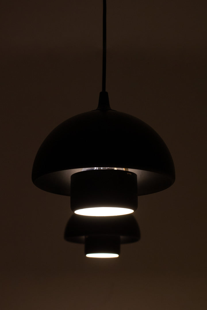 Set van 2 vintage mushroom hanglampen zwart