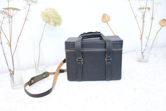 vintage zwarte camera koffer