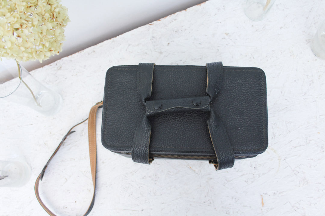 Vintage zwarte camera koffer / tas
