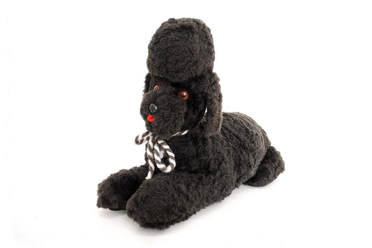 Zwarte vintage poedel knuffel