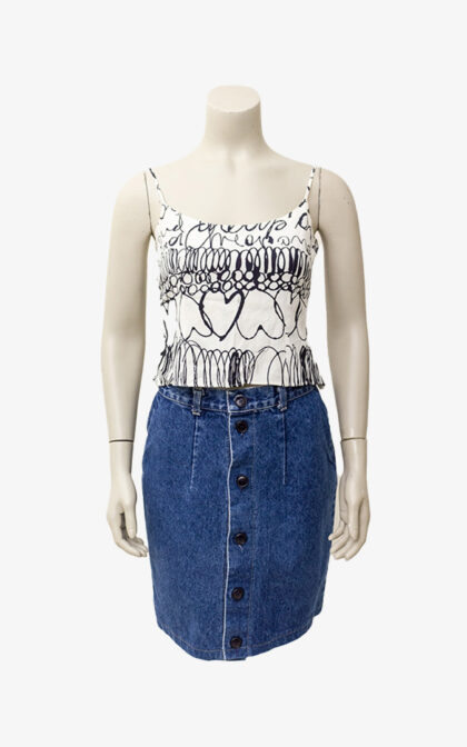 Moschino crop-top wit met zwarte hartjes Cheap & Chic