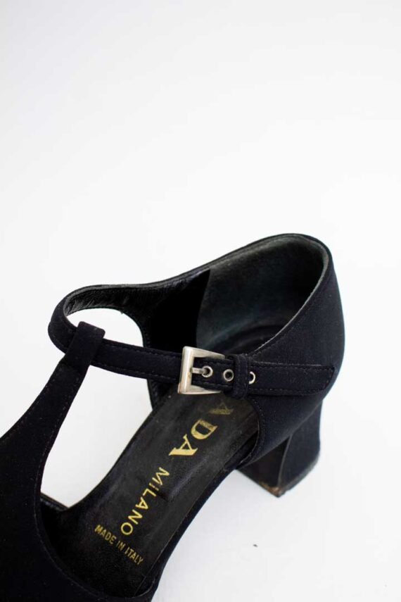 Zwarte stoffen Prada mary-jane pumps